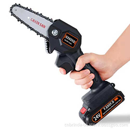 24V mini electric chainsaw rechargeable 4-Inch Lithium Battery Portable electric saw household one-handed christmas tree